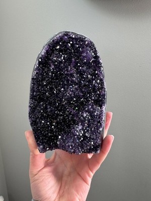 Amethyst Geode Purple High Quality Crystal Cluster Cut Base Mineral Specimen A81