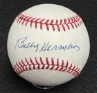 BILLY HERMAN Signed Official Baseball-HALL OF FAME-CHICAGO CUBS-JSA