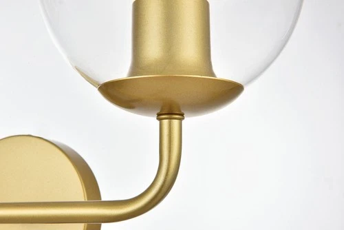 Elegant Lighting LD7321W19 Genesis 2 Light 10" Tall Bathroom - Brass - Picture 4 of 12