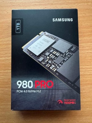   Samsung 980 PRO 1 TB 1x geöffnet PCIe 4.0 (bis zu 7.000 MB/s) NVMe M.2 (2280)