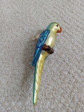 OLD WORLD CHRISTMAS PARAKEET PET BIRD GLASS CHRISTMAS ORNAMENT 16038