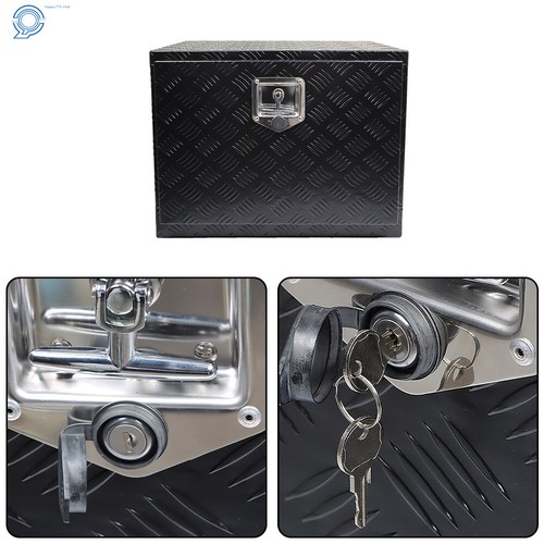For Flatbed Trailer Pickup Underbody 24 In Black Aluminum Diamond Plate Tool Box - Picture 8 of 8