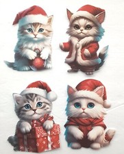 3D UPick Christmas Cats Santa Gift Scrapbook Card Embellishment 3680