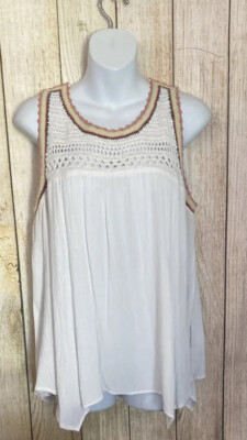 Top Gap Dentelle Blanche 100% Coton | Spaghetti Strap Taille S Occasion