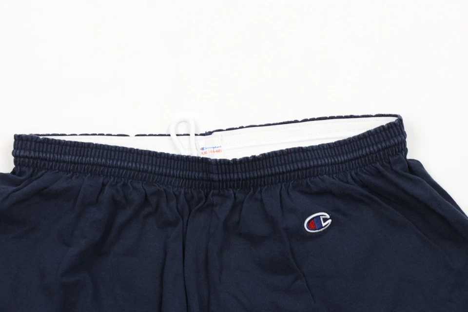 Vintage 90s Champion Mens 2XL Faded Classic Logo Above Knee Shorts Blue Cotton - Image 2 of 4