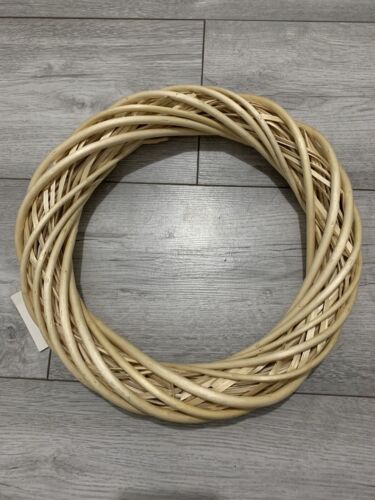 Large Wicker Ring Round Wreath Rattan Natural Plain Hoop DIY Craft Christmas - Afbeelding 1 van 4
