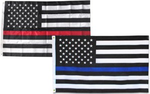 3x5 USA Thin Red Blue Line 3'x5' 210D Nylon Embroidered Flag 2 - Foto 9