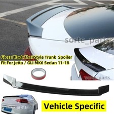 Glossy Black Rear Trunk Lip Spoiler Wing Thai Style Fit For Vw Jetta Mk6 2011-18