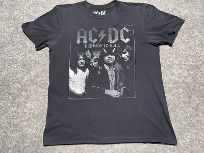 AC/DC Rock N Roll Black Medium highway to HELL Band Portrait Shirt Back in Black