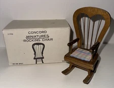 Vintage Dollhouse Miniature High Back Rocking Chair Concord Miniatures TAIWAN