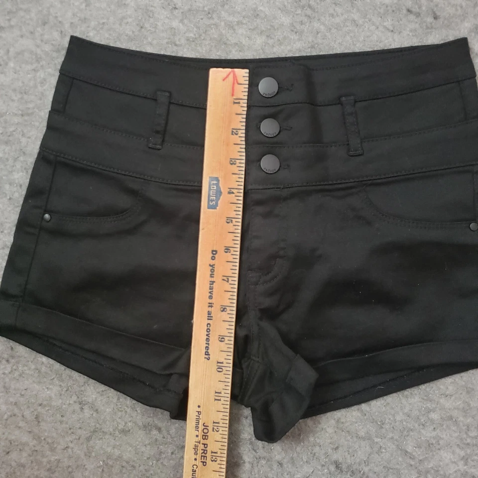 Pantalones Cortos Refuge Para Mujer 2 Negros Chinos tiro alto Botón Mosca Informal Bolsillos Damas Foto 2 de 4