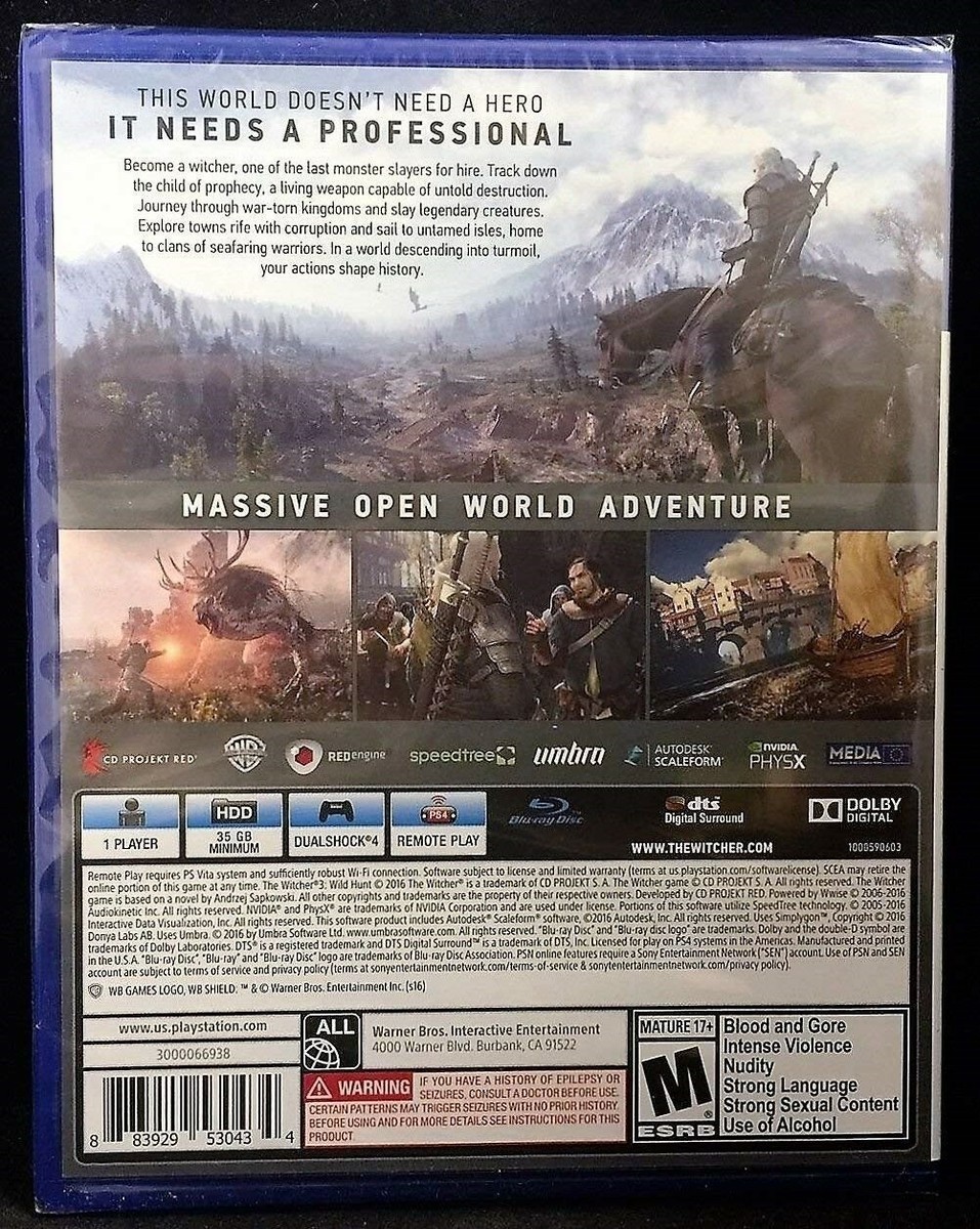 The Witcher 3 Ultimate Collector PS4 – Figurine Boîte Collector (sans Jeu, Queue Griffon Recollée)