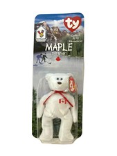 mcdonalds maple the bear ty beanie baby rare dob july 1996 tag errors new canada