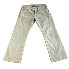 Herren Relaxed Straight Jeans True Religion Bobby 100% Baumwolle Hellgrün W34 L29