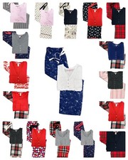 Victoria's Secret Flannel Henley Lounger Pajama Sleep Set New