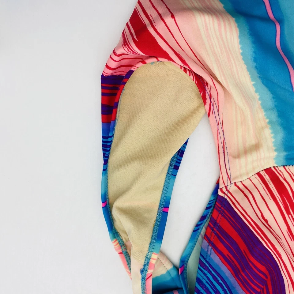 Traje de baño BEACH NATIVE a rayas de una pieza azul verde talla XL Foto 3 de 4