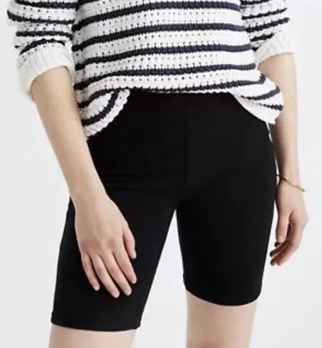 Madewell Jacquard Biker Shorts Black Ribbed Knit Athleisure Lounge Small |  eBay