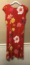 Loft Bright Colored Red Floral Rayon Sleeveless Dress Size 6 Petite NWT
