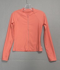 Seafolly Rash Guard, Zipped Swim Top Girls Size 16 , Wmelon / Peach Long Sleeve