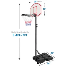 7ft Pro Basketball Hoop Adjustable Height Portable Backboard System Junior Kid