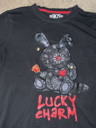 BKYS Authentic Lucky Charm Crewneck T-Shirt Black Size Small* Rare Design! - Picture 3 of 11