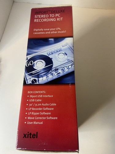 Xitel Inport Deluxe Stereo To PC Audio Cassette Recording Kit Converter Open Box - Picture 2 of 5