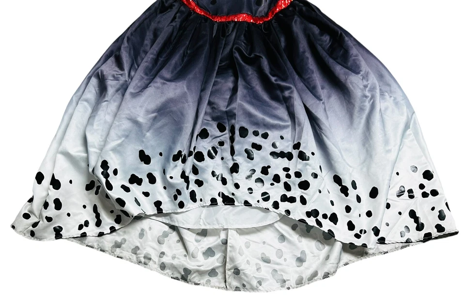 Disfraz Disney Cruella De Vil Niña Vestido de Piel Sintética Disfraz M 8-10 Halloween Foto 4 de 4