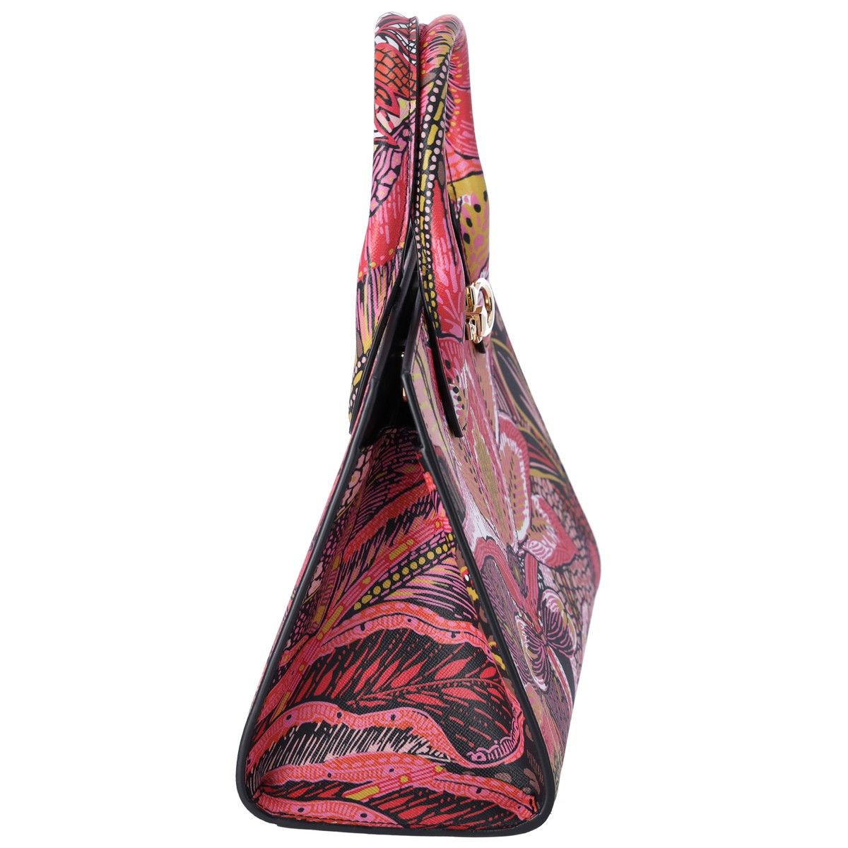 Salvatore Ferragamo Studio Box Handbag 211496 Pink Red Multi Salvatore Ferragamo Studio Box Handbag 211496 Pink Red Multi