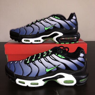 NIKE TN AIR MAX PLUS MENS BLACK/SCREAM GREEN/WHITE MENS TRAINERS EU  UK