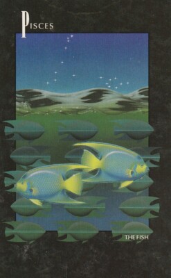  Postkarte von 1987 jungfräulich, STERNZEICHEN Name des lateinischen Zeichens FISCH Edit.USA 87