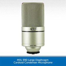 Mxl 990 Large Diaphragm Cardioid Condenser Microphone With Shock Mount & Case