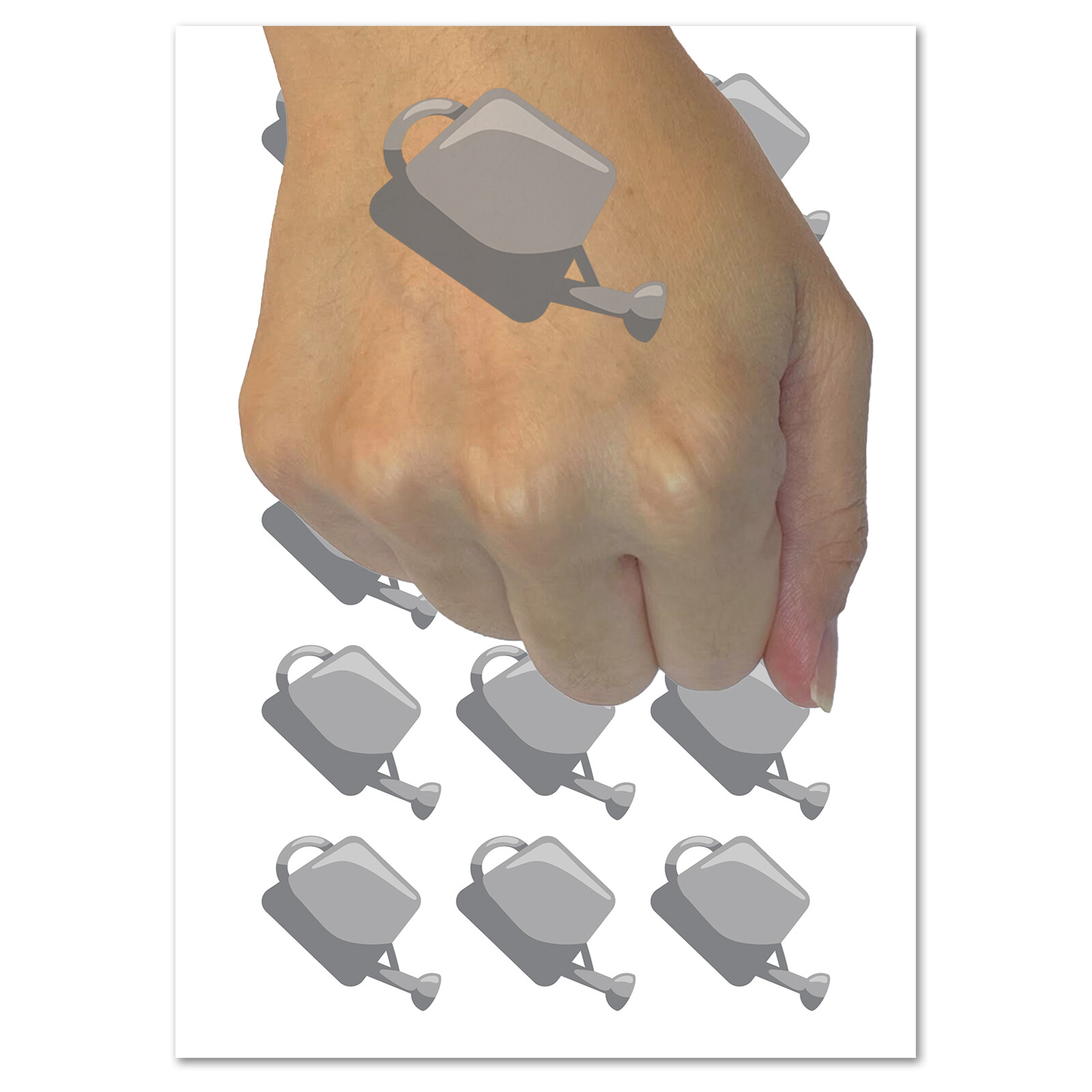 Watering Can Gardening Plants Solid Temporary Tattoo Water Resistant Set