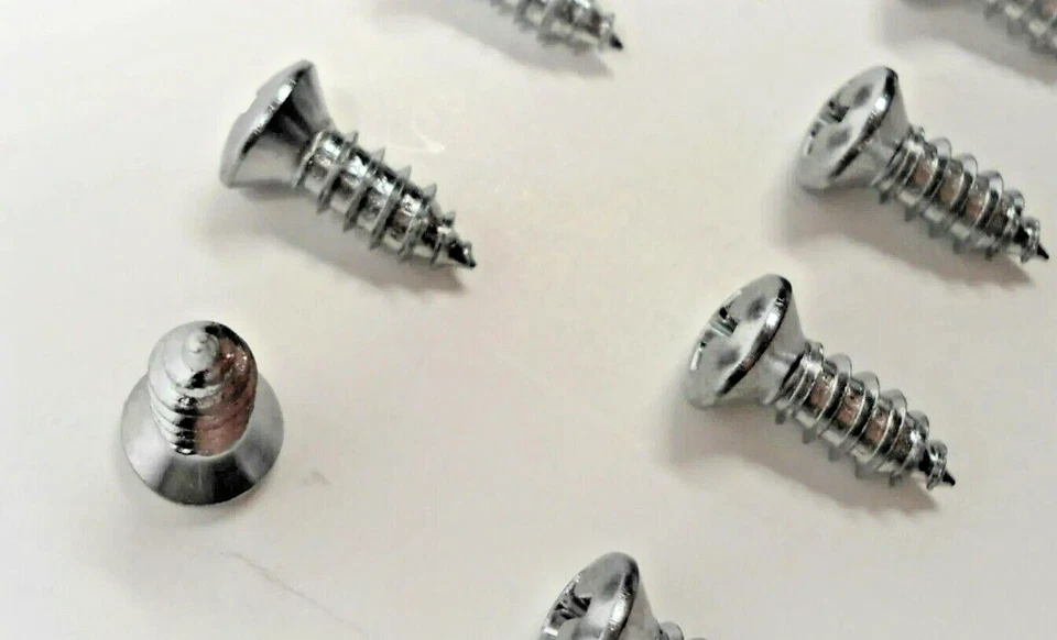 8 CHROME SILL PLATE SCREWS! FOR CLASSIC GM BUICK CHEVY PONTIAC VEHICLES - Image 3 of 4
