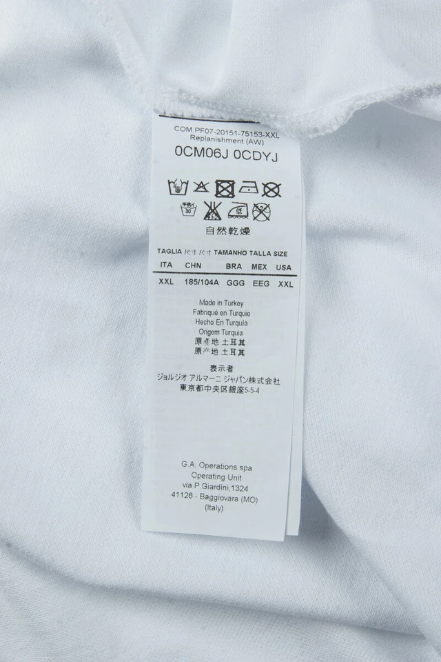 Polo Armani Collezioni Algodón Hombre Blanco 0CM06J0CDYJ 100 Talla XXL HACER OFERTA Foto 4 de 4