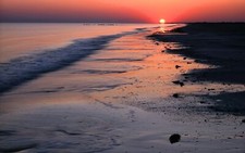 Landscape nature sunset beach sea foam Custom Gaming Mat Desk