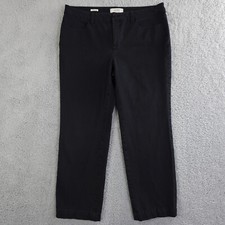 Talbots Pants Womens 12 Black Signature Straight Chino Trousers Jeans HEMMED