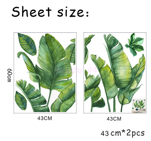 Tropical Leaves Green Plant Wall Sticker PVC Decal Nursery Art Mural Decor NEW - Picture 8 of 8