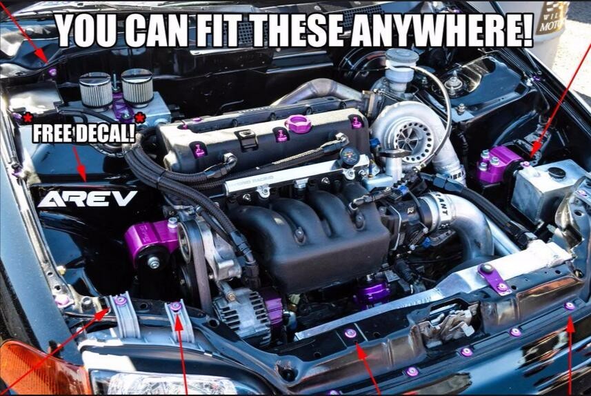 Neo Chrome JDMSPEED Aluminum Fender Washer Engine Bay Dress Up - Foto 11