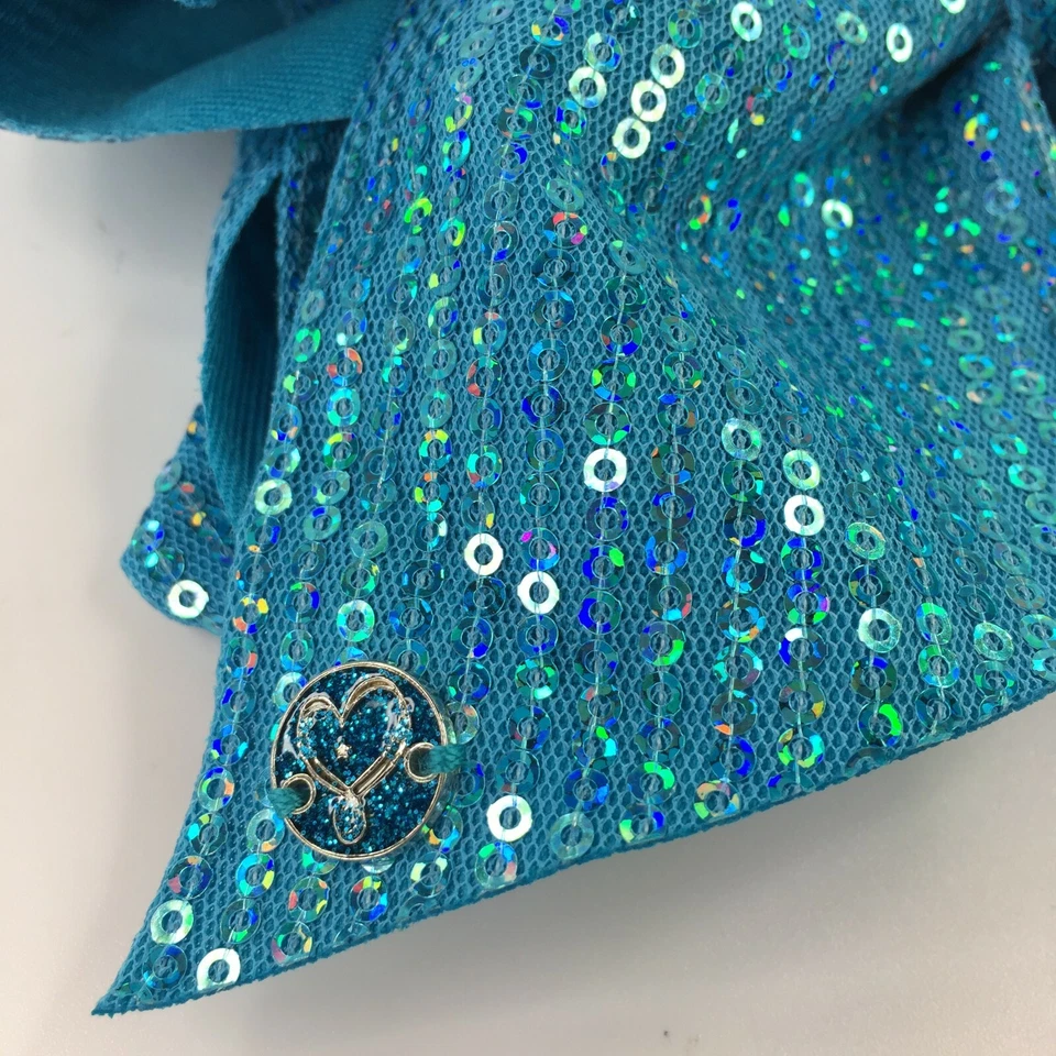 JoJo Siwa Grande Firma Azul Lentejuelas Pelo Moño Baile Animadora Arco NUEVO Foto 2 de 4