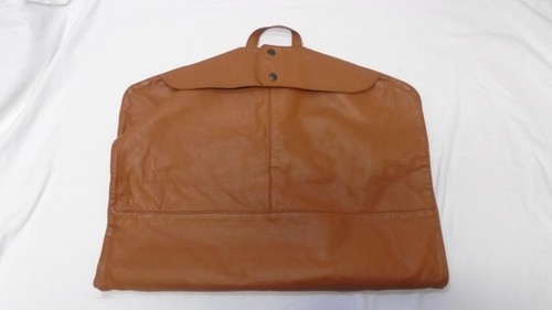 Leather Garment Bag Brown Tan Hanging Vintage EXCELLENT Top Quality - Picture 2 of 11