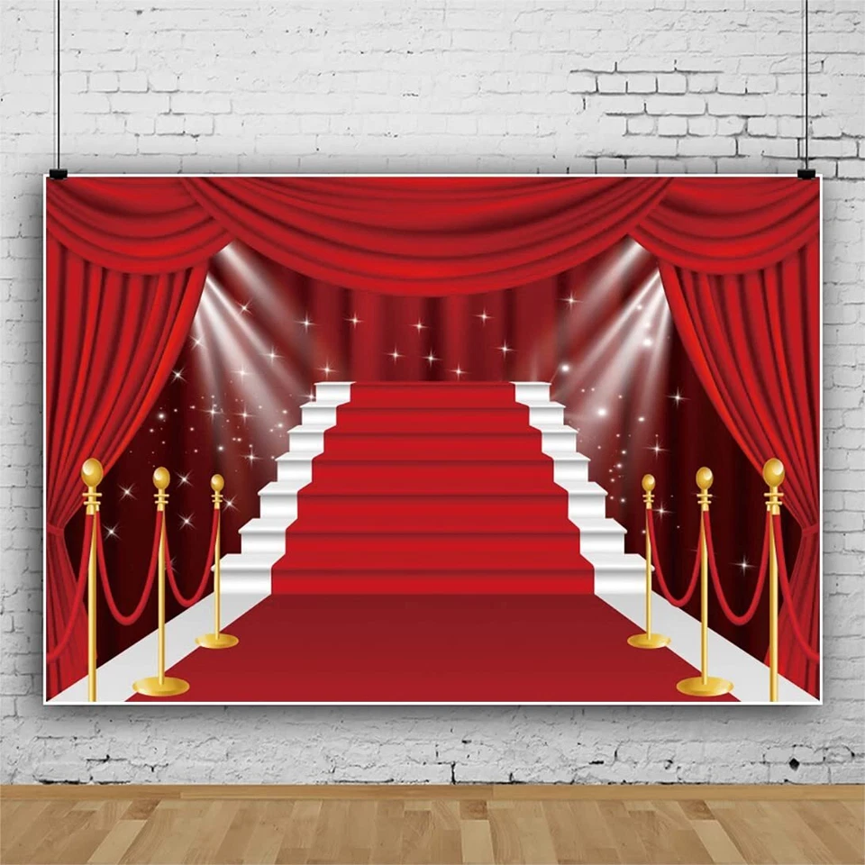 2.7x1.8m Roter Vorhang Bühne Hintergrund Roter Teppich Beleuchtung Fotografie... - Bild 3 von 4