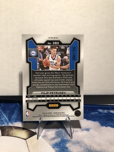 2023-24 Panini Prizm #282 Filip Petrusev Rookie RC Fast Break Blue Disco /150 - Picture 2 of 2