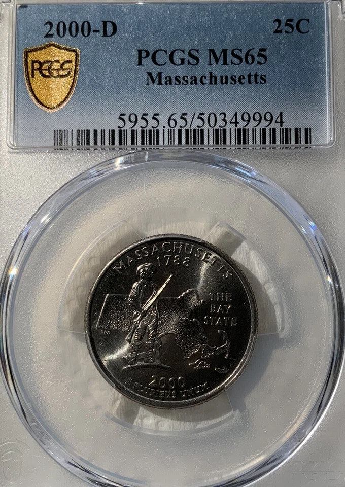 2000 D Massachusetts State Quarter MS 65 Uncirculated - Image 2 of 2