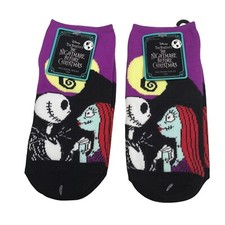 2 Pair Disney Socks Size 9-11 No Show Nightmare Before Christmas Black New
