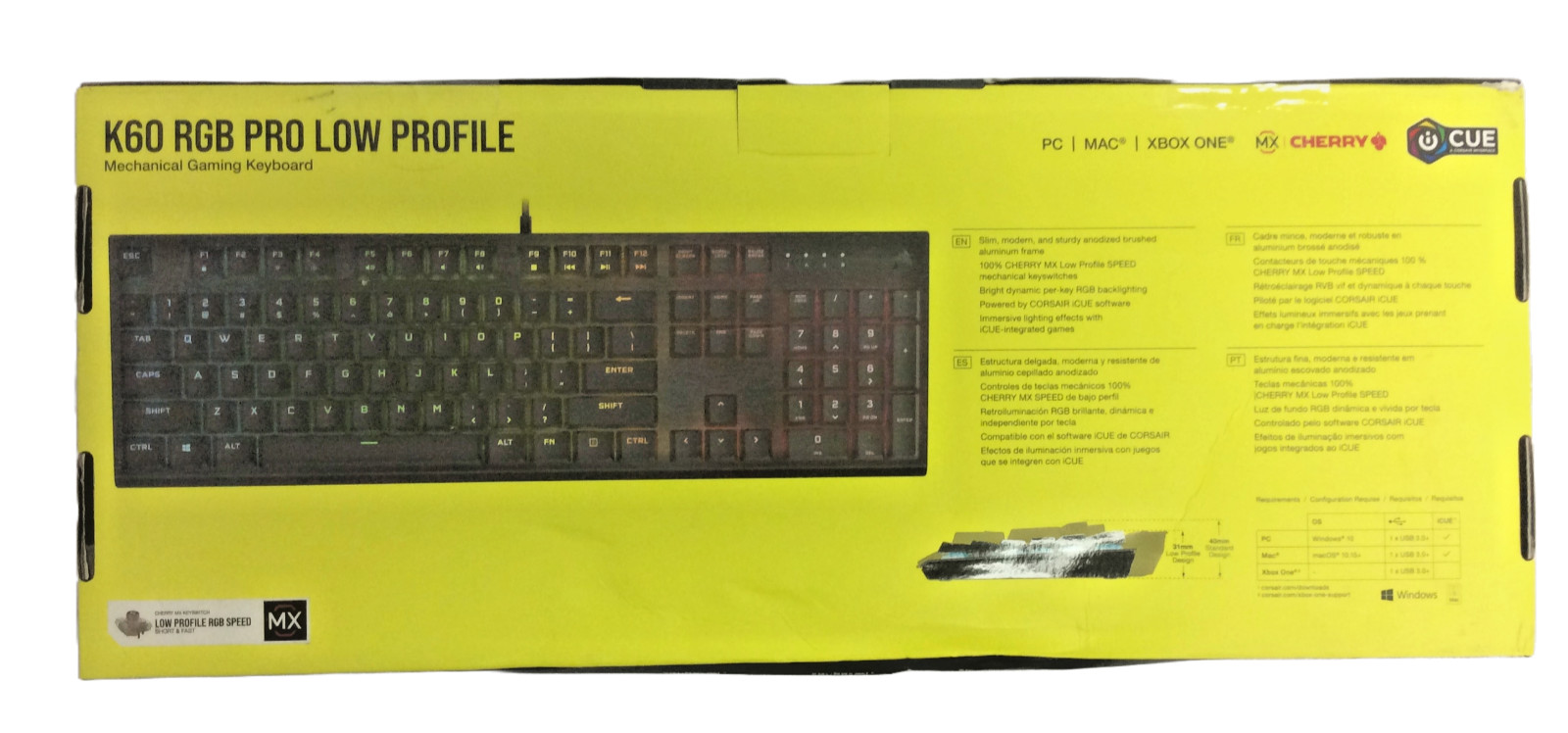 NEW Corsair K60 RGB Pro Low Profile Lighted Mechanical Gaming Keyboard
