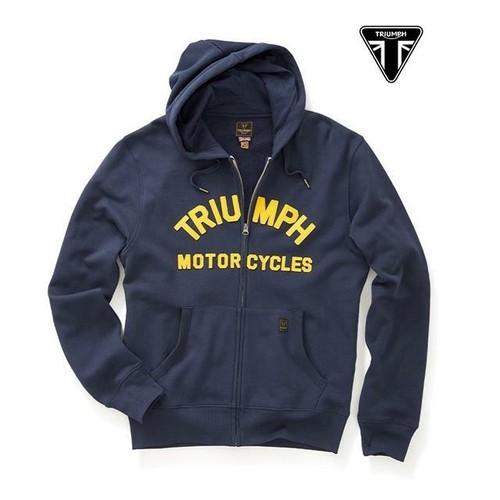FELPA CON ZIP MOTO UOMO ORIGINALE TRIUMPH LAVENHAM NERO IRIS | eBay