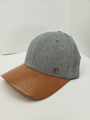 NO BAD IDEAS MOBLEY FLEXFIT CAP HEATHER GRAY AND BROWN WITH STASH POCKET