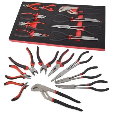ACELECTRONIC 9PCS PLIERS SET & ADJUSTABLE WRENCH PLIERS IN EVA FOAM TRAY COMPLETE PROTECTION