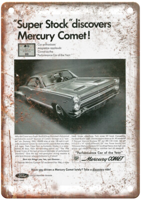 Vintage 1966 Mercury Comet Cyclone GT Ad Retro Look Metal Sign A7649