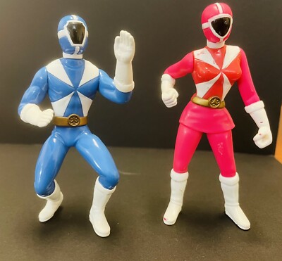 Power Rangers Lightspeed Rescue Pink & Blue Ranger 2000+